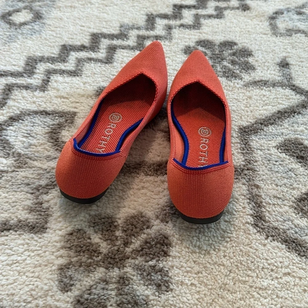 ROTHY’s To the Point 6 flat Persimmon rare color Washable Retired